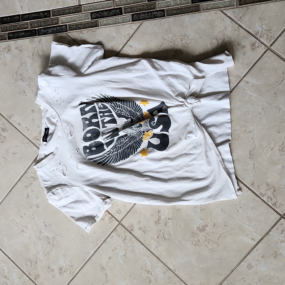 Zutter graphic tee sz large born to be wild with light distressing